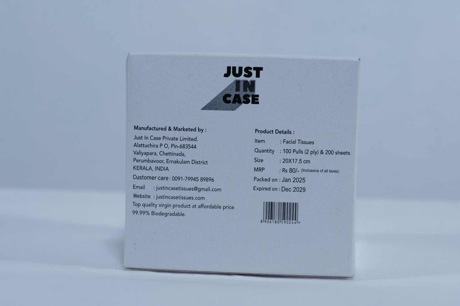 JUST IN CASE Disposable Face Masks